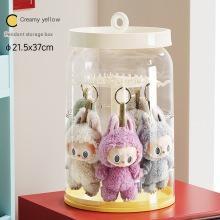 Rotating Handheld Blind Box Display Rack Transparent Labubu Plush Doll Storage Case Dust Cover